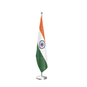 Indian National Flag – Indoor Pole Set | Premium Indoor Display Flag with Stand